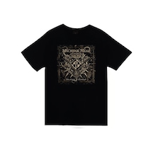 Unisex Siyah Machine Head Baskılı Tişört SIYAH