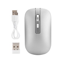 2.4g Kablosuz Ergonomik Fare 1600 Dpı Yüksek Çözünürlüklü Usb Şarjlı Bilgisayar Aksesuarları Gümüş