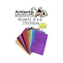 Simli Eva 35x50 Cm 10 Renk 1 Paket Simli Eva Süngeri 10'lu Okul Kreş Anasınıfı Elişi Etkinlikleri