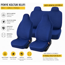 Oto Servis Kılıfı Penye Kılıf Mavi Universal Ön Ve Arka Koltuk Kılıfı Penye Universal Renk-Mavi Ön Arka Kılıf