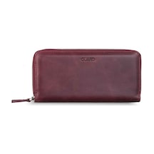 Guard Crazy Bordo Hakiki Deri Çift Fermuarlı El Çantası // Grd260225wt1460 Çok Renkli
