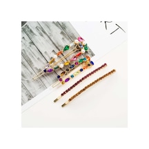 So-much Yeni Sezon Lüx Renkli Taşlı 4'lü Set Toka-9 Renkli Taş - 212995340 Renkli Taş - 212995340 Renkli Taş