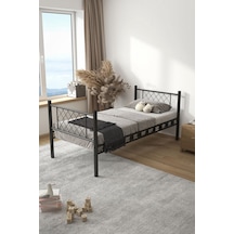 Argimo Metis Tek Kişilik Metal Siyah Karyola 90x200