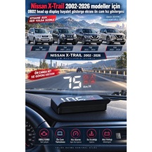 Nissan X-trail 2002-2026 Modeller İçin Obd2 Head Up Display Hayalet Gösterge Ekranı Ön Cam Hız Göstergesi
