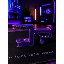 Mor-mavi Premium Kulaklık Standı 3d Premium Tasarım Gamer Masa Kenarı Aksesuarı Nebula Edition