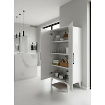 Aruat 4 Raf'lı Çok Amaçlı Kullanım Sunan Kapaklı Dolap 35 110 Beyaz
