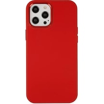 Newface Apple İphone 12 Pro Max Kılıf Asya Deri Silikon - Kırmızı