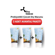 Çocuk Diş Macunu Doğal Florürsüz Şeftali Aromalı Aktif Probiyotik Çürük Önleyici - 3'lü Paket