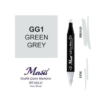 Çift Uçlu Marker Grafik Çizim Kalemi Gg1 Yeşilimsi Gri