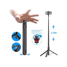 Ayarlanabilir Selfie Çubuğu Tripod 177cm - Otomatik Açılma, Çok Açı Ayarı, Kablosuz Uzaktan Kumanda, Alüminyum Gövde, 10m Mesafeden Fotoğraf Çekimi, Telefon Standı Tt01
