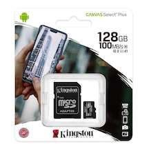 Kingston Canvas Select Plus SDCS2/128GB 128 GB MicroSDXC Class 10 UHS-I Hafıza Kartı + Adaptör