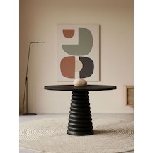 Spirra Yuvarlak Ahşap Yemek Masası 100x100 Siyah