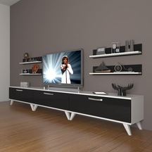 Decoraktiv Eko 270r Slm Retro Tv Ünitesi Tv Sehpası Beyaz - Siyah