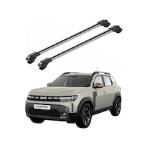 Dacia Duster 2018 2024 Uyumlu Trs-1 Kilitli Sistem Ara Atkı Tavan Barı Gri 2 Adet
