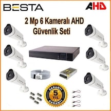 2mp Ahd 1080p Gece Görüşlü 6 Kameralı Güvenlik Sistemi
