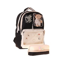 Calacilo Skate Kız Çocuk Siyah Krem Paten Baskılı Okul Sırt Çantası Ve Kalemlik Seti - Setcc-c4113c Çok Renkli