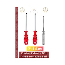 Tornavida Kaliteli Dayanıklı Ergonomik Tamir Takımı Yıldız Kontrol Kalemi 3'lü Tornavida Seti