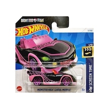 Hot Wheels Monster High Ghoul Mobile - Hw Screen Time Siyah-pembe 1/64 Diecast Model Araba Çok Renkli