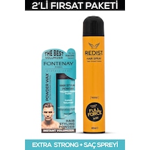 Fontenay Saç Şekillendirici Pudra Toz Wax Matt Effect Mavi 20gr + 400ml Saç Sprey 2'Lİ Set 2