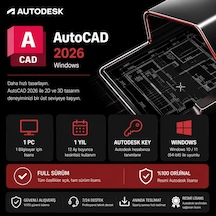 Autodesk Autocad 2026 Windows - 1 Pc 1 Yıl Autodesk Key Full Sürüm