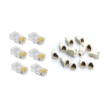 100 Adet Yeni Nesil Delikli Cat5Cat6 Jak + 100 Adet Cover Kılıf