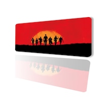 Sonictouch Red Dead Redemption Kaymaz Gaming Oyuncu Masaüstü Dikişsiz Kırmızı Klavye Mouse Pad 32x70cm
