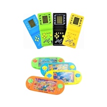 1 Adet El Atarisi Tetris Atari 1 Adet Suda Halka Geçirme Nostaljik Oyuncak Stres Giderici Set,0
