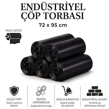Battal Boy Sızdırmaz Endüstriyel Çöp Poşeti 72x95 Cm 50'li Rulo - 300 Gram Ekstra Dayanıklı