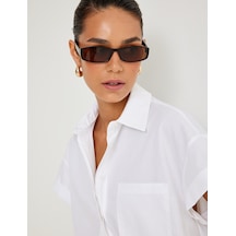 Koton Crop Gömlek Kısa Kollu Cep Detaylı Beyaz 4sak60177ew Beyaz