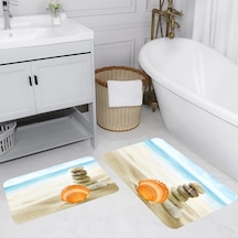 Rovigo Home Baskılı Kaymaz Taban 2'Li Banyo Paspas Takım Rvg5032-100x60-60x50 Çok Renkli