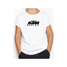 Zepplin Giyim KTM Racing Black Logo Beyaz Çocuk Tişört Beyaz