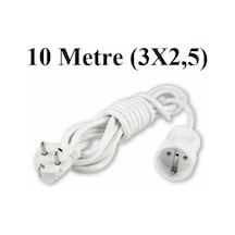 Topraklı Uzatma Seyyar Kablosu 10 Metre Tekli Priz 3x2,5 Mm Seyy