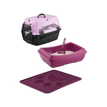 Açık Kedi Tuvaleti + Paspas + Taşıma Çantası 3'lü Set