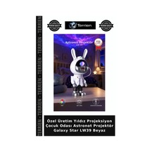 Özel Üretim Yıldız Projeksiyon Çocuk Odası Astronot Projektör Galaxy Star Lw39 Beyaz