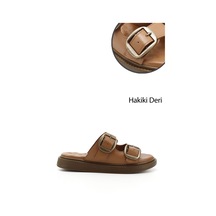 Gönderi(R) Gönderi R Kadın Taba Tokalı Dolgu Taban Hakiki Deri Comfort Terlik Dyza72745137 Taba