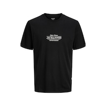 Jack & Jones Jorcassıs Minimal Erkek Tişört Bisiklet Yaka Kısa Kollu Rahat Günlük Siyah