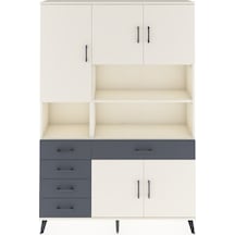 Arges Dolap 9 Raflı 5 Çekmeceli 5 Kapaklı 132x30x195 Aytaşı-aytaşı/antrasit Aytası/antrasıt