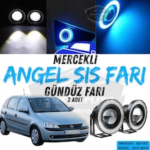 Opel Corsa C 2000-2006 Uyumlu Üniversal Mercekli Angel Sis Farı Metal Su Geçirmez 76 Mm Buz Halkalı Gündüz Farı Sis Farı 55976053