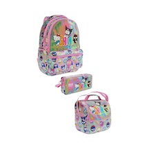 Hello Kitty-kuromi & Friends Temalı Lisanslı Premium 3'lü Okul Seti Sırt Çantası-beslenme Çantası-kalemlik -çok Renkli