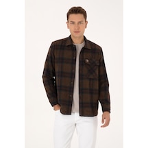 U.s. Polo Assn. Erkek Kahverengi Gömlek Desenli 50316599-vr029 Kahverengi