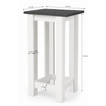 Gora Tabure - 40cm - Bar Sandalyesi - Bar Taburesi Beyaz - Antrasit
