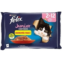 Felix Junior Pouch Ekonomik Paket Tavuklu Yavru Kedi Konservesi 4'lü 85 Gr