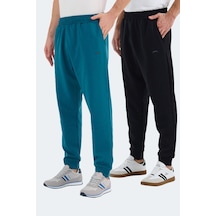 Slazenger Valerıe 2 Li Set Erkek Cepli Eşofman Altı Siyah - Petrol