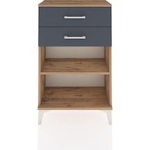 Arges Komodin Tek Raflı 2 Çekmeceli 60x30x96 Çam-antrasit Atlas Çam