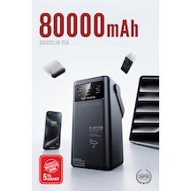 80.000mah Kamp 30w 22.5w Qc Hızlı Şarjlı Dahili Usb-c Kablolu Led Işıklı Dijital Göstergeli Taşınabilir Güç İstasyonu