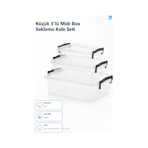 3'lü Midi Box Saklama Kabı Seti 0,6/1,2/2,2 L Çok Renkli