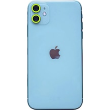 Newface Apple İphone 11 Neon Fosforlu Kamera Lens - Yeşil