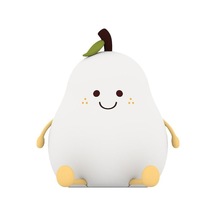 Novahub Led Gece Lambası Armut Şekilli Usb Şarj Edilebilir Yatak Odası Silikon Lamba Renkli Renkli