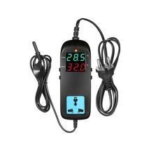 Folinda Mh2000 Dijital Sıcaklık Kontrol Cihazı, Akvaryum-utangaç Kutusu İçin Otomatik Kesme, 90-250v 10a, 0.1 C Hassasiyetli, Sokağı Dahil, Süngerli