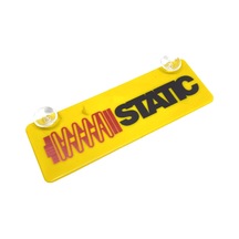Statıc Kırmızı Siyah Yazılı Sarı Dekor Plaka Vantuzlu Cam Süsü 22x7.5cm